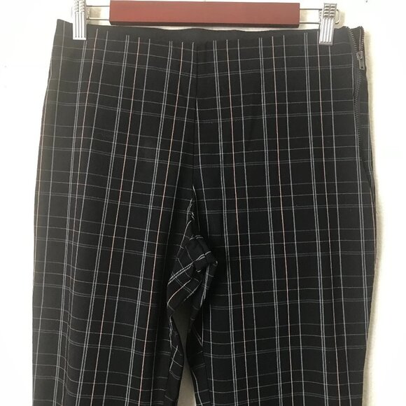 NWOT - A New Day Black Orange Green Houndstooth Pull On Straight Leg Pants - Picture 4 of 16